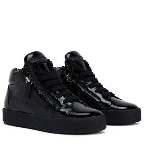 NEW Giuseppe Zanotti Justy Patent Leather High Top Chunky Sneakers Size 40